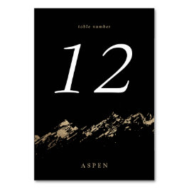 Tarjeta de mesa de las montañas de Relieve metaliz