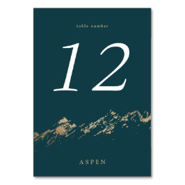 Tarjeta de mesa de las montañas de Relieve metaliz