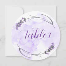 Tarjeta de mesa de lavanda