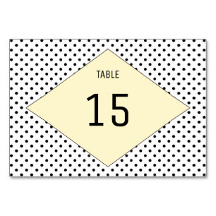 Tarjeta de mesa de lunares modernos amarillos