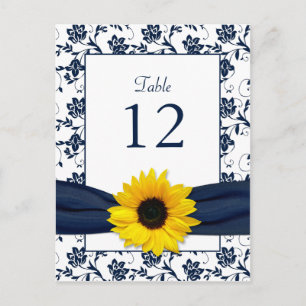 Tarjeta de mesa de matrimonio de damasquinados de 