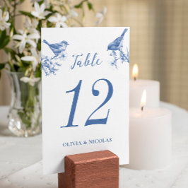 Tarjeta de mesa de matrimonio de primavera de las 