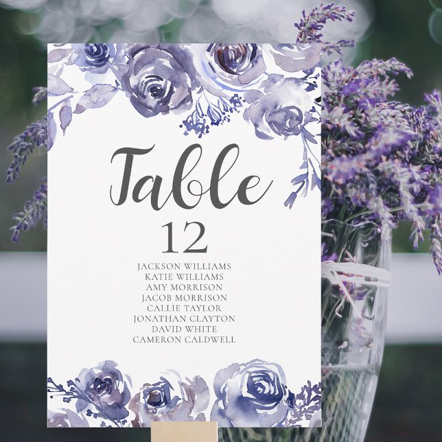 Tarjeta de mesa de matrimonio elegante con flores  (Subido por el creador)