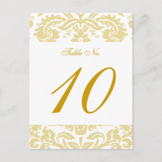 Tarjeta de mesa de matrimonio para damasco con cre