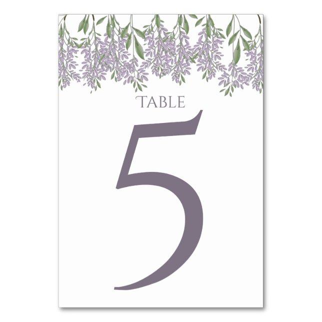 Tarjeta de mesa de membrana de Wisteria pintada (Anverso)