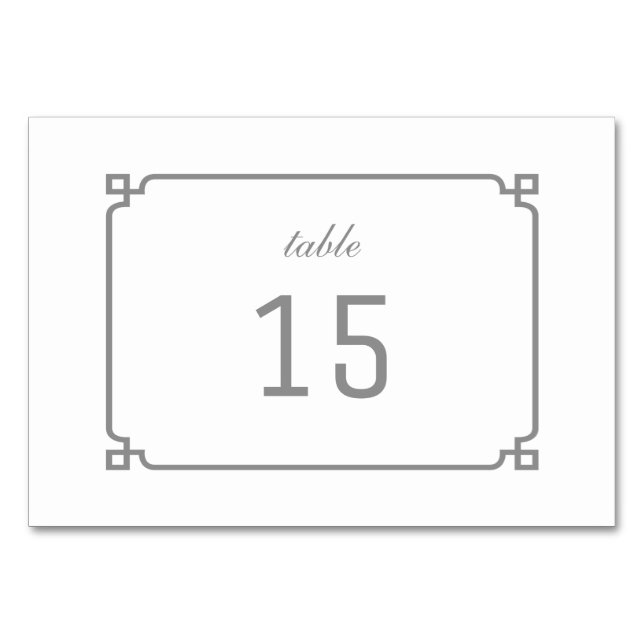 Tarjeta de mesa de Moda de deco gris (Anverso)