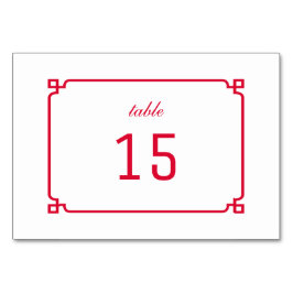 Tarjeta de mesa de Moda de Deco Rojo