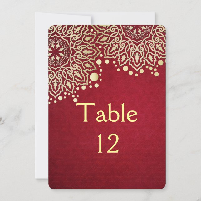 Tarjeta de mesa de Navidades rojos con copos de ni (Anverso)