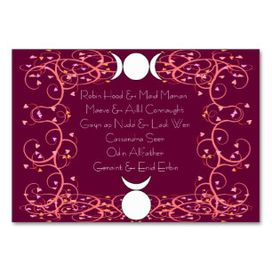 Tarjeta de mesa de nombres de ayuno de Dios y dios