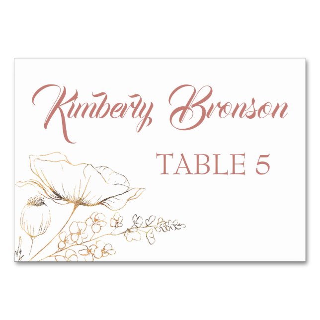 Tarjeta de mesa de nombres de invitados individual (Anverso)