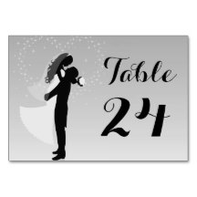 Tarjeta De Mesa De Novias De Silhouette De Ombre D