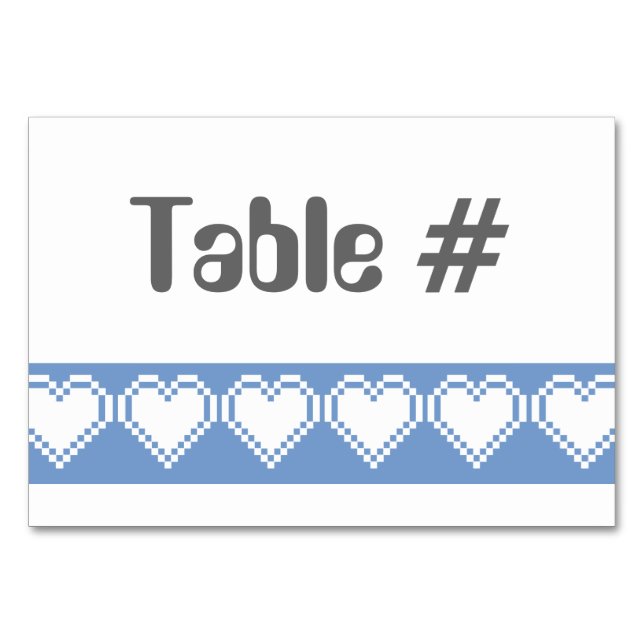 Tarjeta de mesa de nuestros corazones de 8 bits en (Anverso)