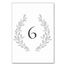 Tarjeta de mesa de número de marco floral blanco n