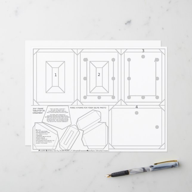 Tarjeta de mesa de ornamento de marco selfie de fi (Anverso/Reverso In Situ)