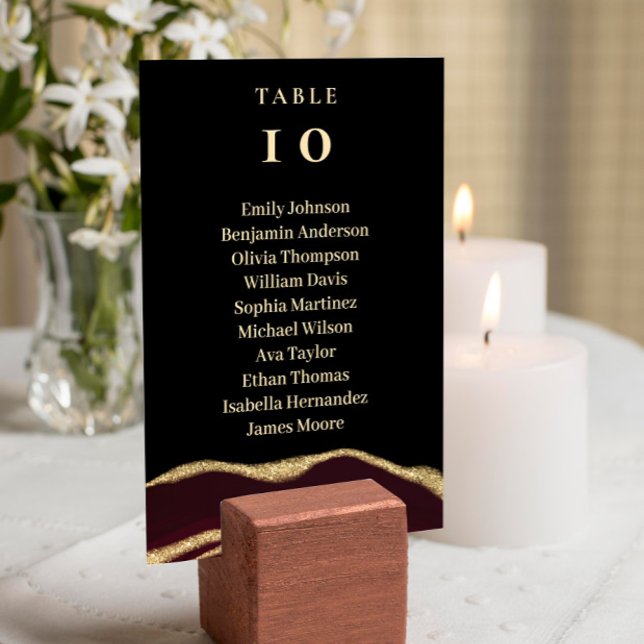 Tarjeta de mesa de piedra preciosa de ágata Borgoñ (Subido por el creador)