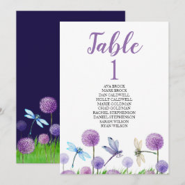 Tarjeta de mesa de plan de asientos Caligrafía enc