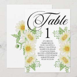 Tarjeta de mesa de plan de asientos Caligrafía enc