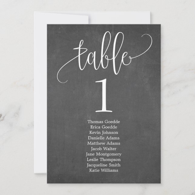 Tarjeta de mesa de plan de asientos con hermosa ca (Anverso)
