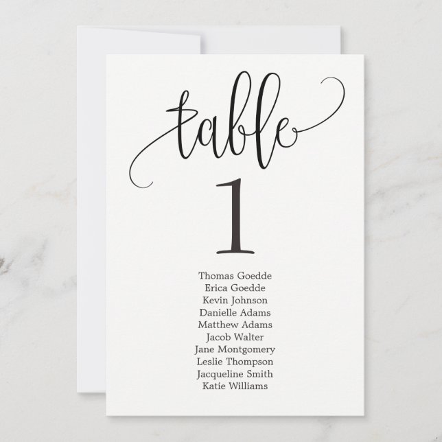 Tarjeta de mesa de plan de asientos con hermosa ca (Anverso)