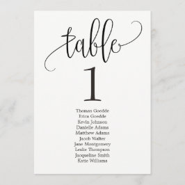 Tarjeta de mesa de plan de asientos con hermosa ca