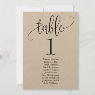 Tarjeta de mesa de plan de asientos con hermosa ca
