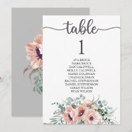 Tarjeta de mesa de plan de asientos hermosa caligr