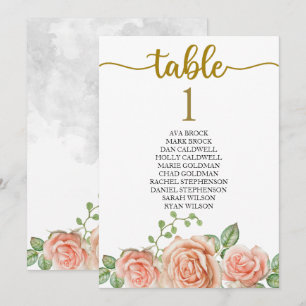 Tarjeta de mesa de plan de asientos hermosa caligr
