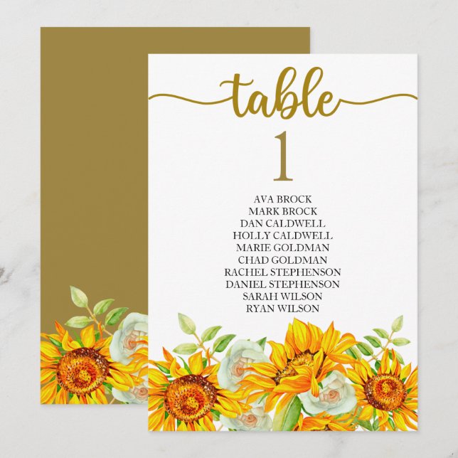 Tarjeta de mesa de plan de asientos Lovely Caligra (Anverso / Reverso)