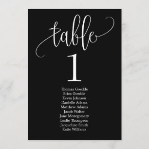 Tarjeta de mesa de plan de asientos Lovely Calligr