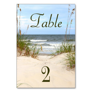 Tarjeta de mesa de playa
