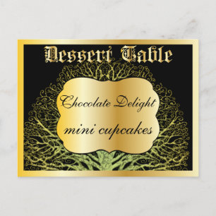 Tarjeta de mesa de postre o buffet de dulces Fores