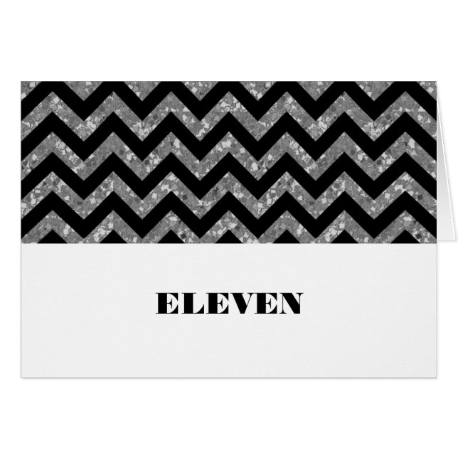 Tarjeta de mesa de Purpurina de chequeo de chevron (Anverso (Horizontal))