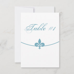 Tarjeta de mesa de recepción con Flor de Lis Teal