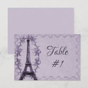 Tarjeta de mesa de recepción de la Torre Eiffel Pú