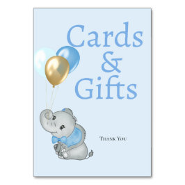 Tarjeta de mesa de regalos y tarjetas de elefante