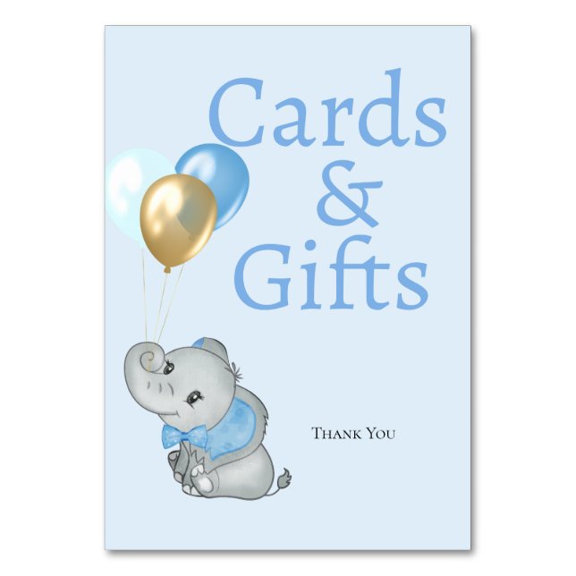 Tarjeta de mesa de regalos y tarjetas de elefante  (Anverso)