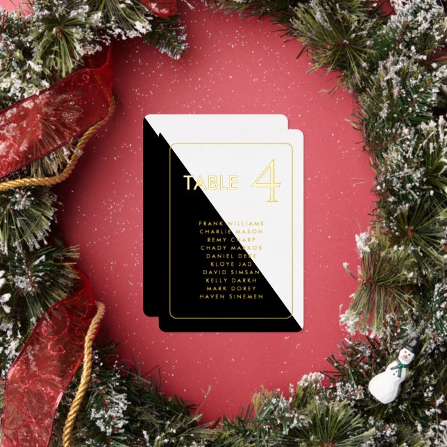 Tarjeta de mesa de Relieve metalizado real moderna (in situ)