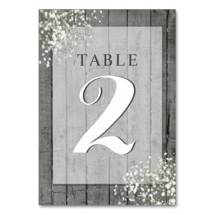 TARJETA DE MESA DE RESPIRACIÓN DE BEBÉ RÚSTICO
