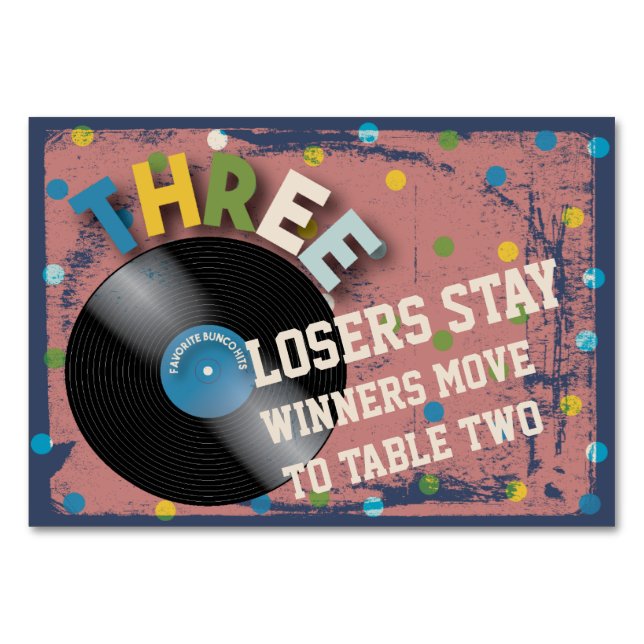 Tarjeta de mesa de rollo y rollo Bunco #3 (Reverso)