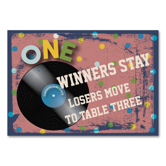 Tarjeta de mesa de rollo y rollo de Bunco #1 (Reverso)