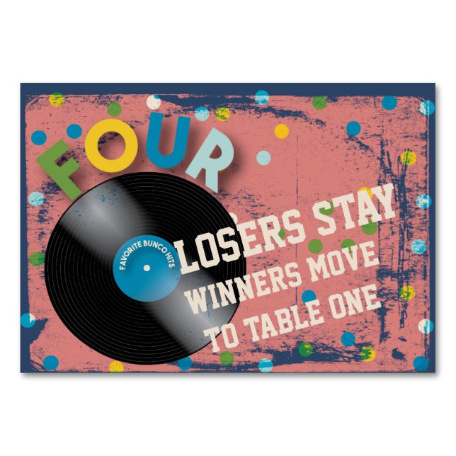 Tarjeta de mesa de rollo y rollo de Bunco #4 (Anverso)