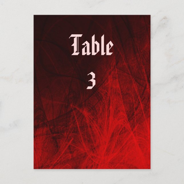 Tarjeta de mesa de rosa gótica (Anverso)