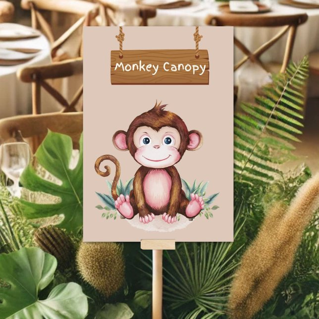 Tarjeta de mesa de Safari de la jungla del mono an (Subido por el creador)
