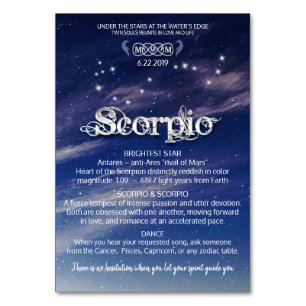 Tarjeta de mesa de Scorpio Centerpiece