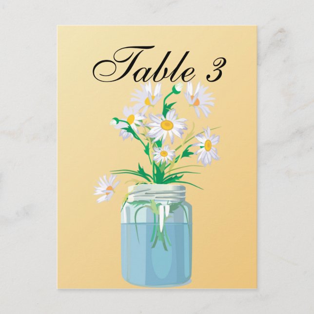 Tarjeta de mesa de Summer Daisies (Anverso)