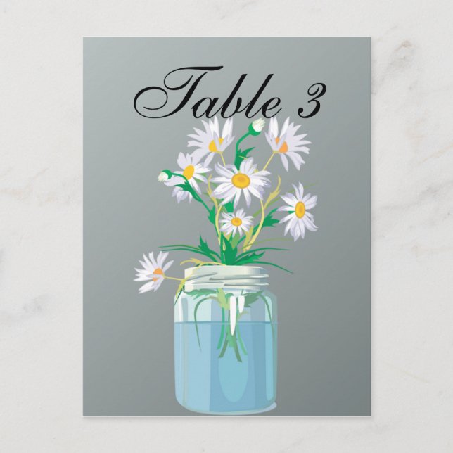 Tarjeta de mesa de Summer Daisies (Anverso)