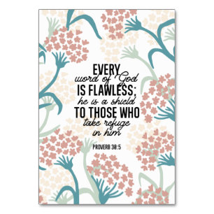 Tarjeta de mesa de verso de la biblia Proverb 30:5