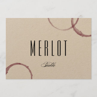 Tarjeta de mesa de viñedo de Bodegas Wine Stains N