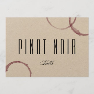 Tarjeta de mesa de viñedo de Bodegas Wine Stains N