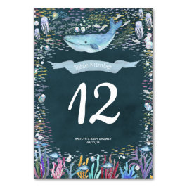 Tarjeta De Mesa Debajo Del Fiesta Temático Del Océano Marino